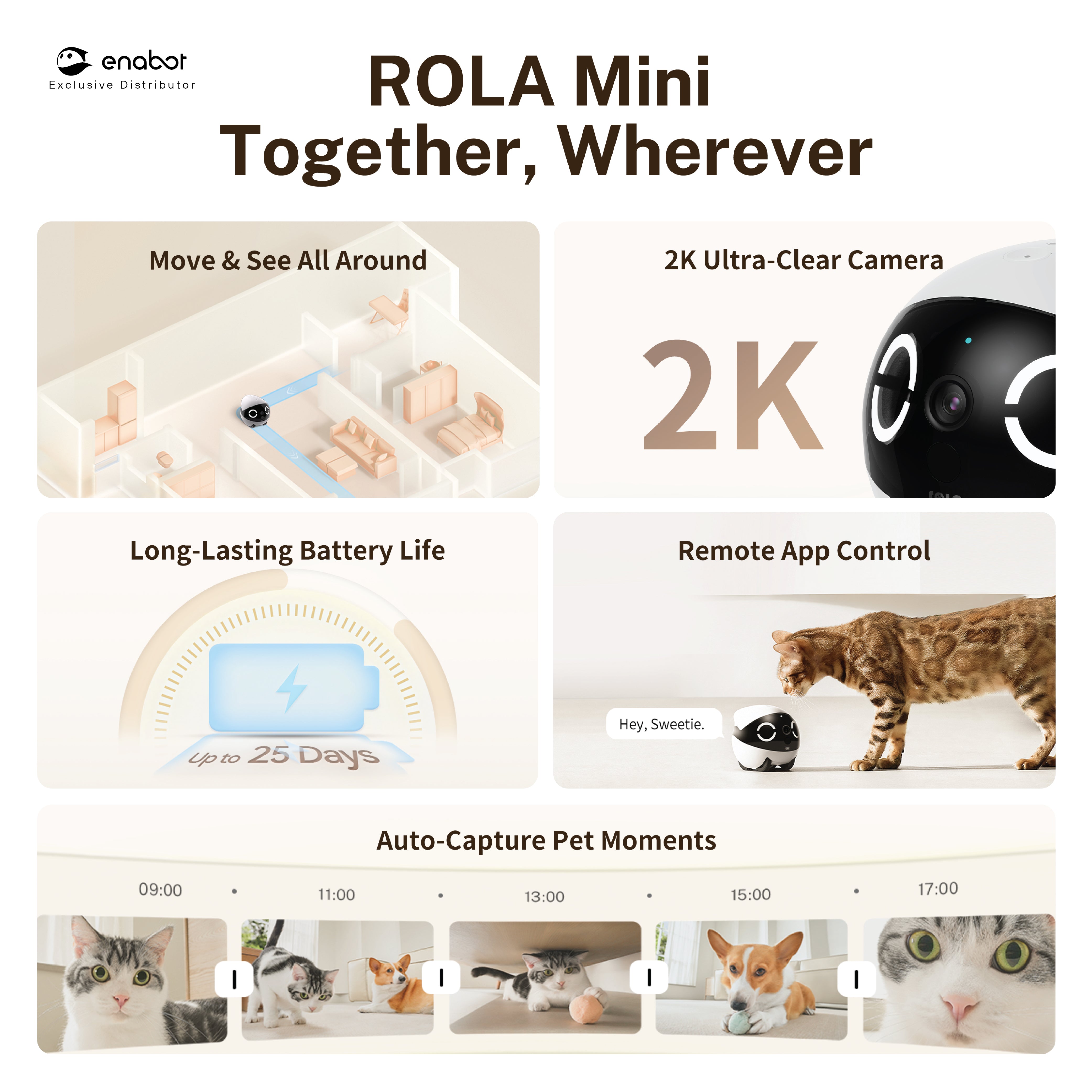 Enabot EBO ROLA Mini 2K Camera Robot