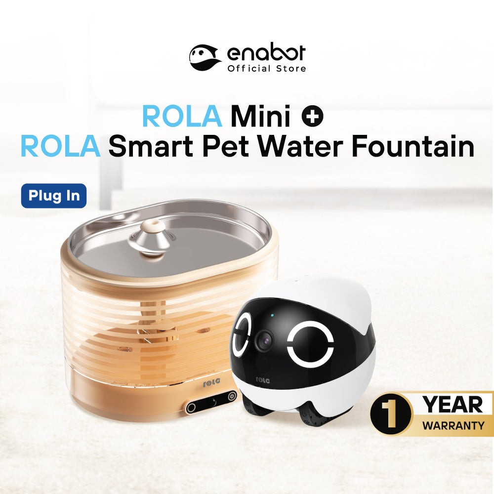 [BUNDLE] Enabot ROLA Mini + ROLA Smart Water Fountain (Plug-In/Cordless)